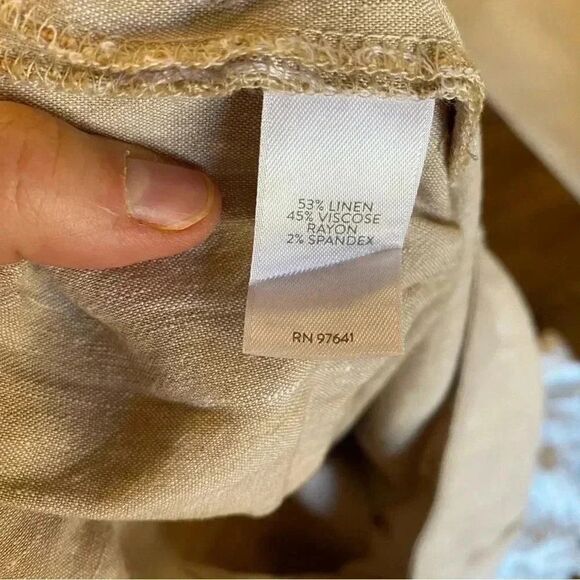 J. Jill ankle pants linen stretch medium tall beige pull on - Picture 8 of 12